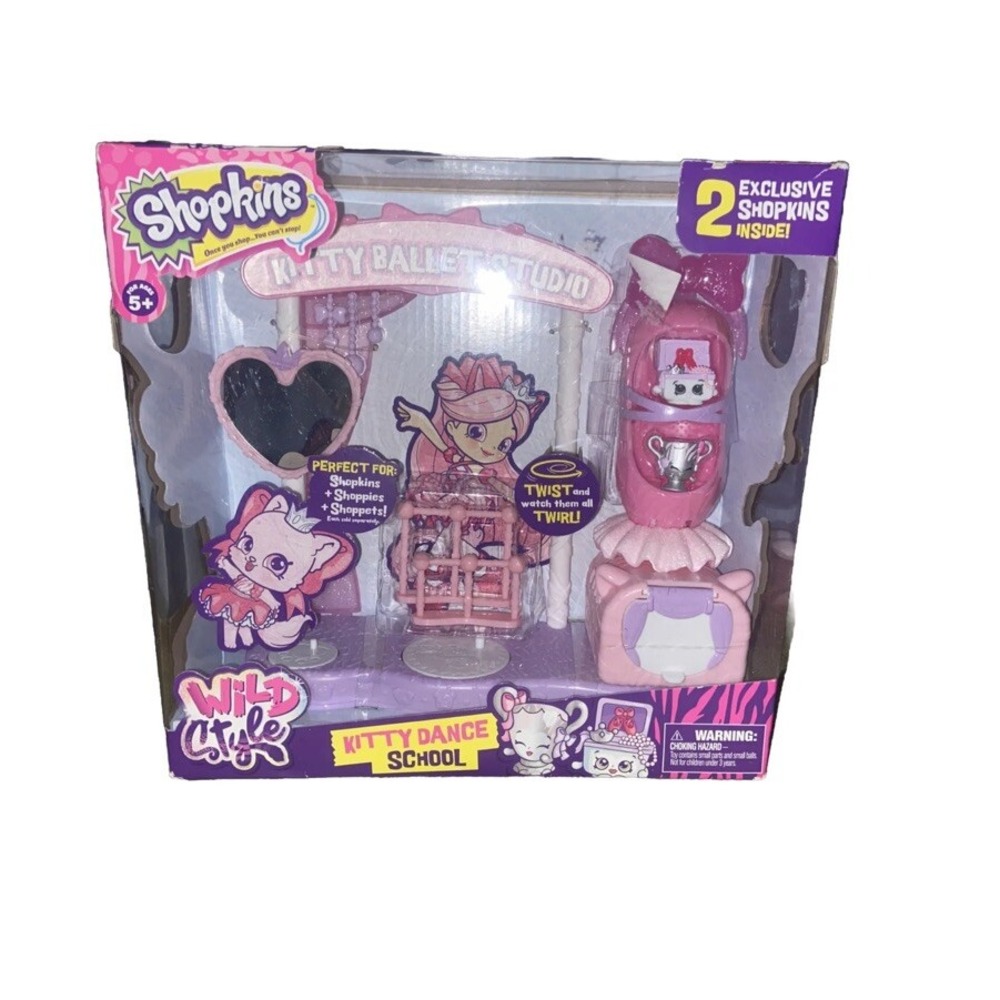 Shopkins Wild Style KITTY DANCE SCHOOL Ballet Studio Playset 2 Shopkins - NEW